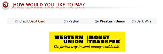 Western Union payment method